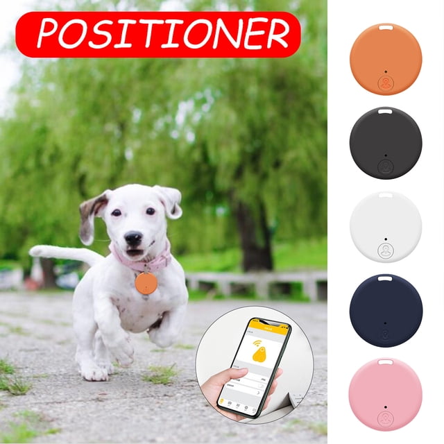 Xihbxyly Mini Localizador de Mascotas, Bluetooth 4.0, Antipérdida, Temporizador y Control Remoto, Fácil Conexión Móvil, Ideal para Mascotas y Objetos de Valor, Colores Blanco, Azul y Naranja, Tamaño