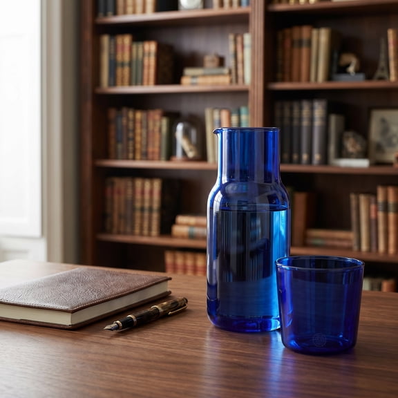 Viveous 500ml Nightstand Water Carafe and Tumbler Glass Set - Bedside Pitcher for Drinking Water, Bedroom Hydration Accessory