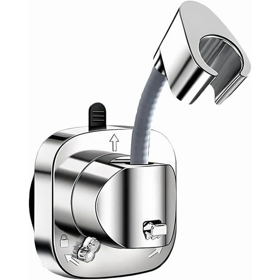 Shower Head Holder Wall Mounted, 360° Adjustable Handheld Shower Head Bracket Holder, Suction Cup Installation Shower Wand Holder, Multi-Directional Removable Wall Mounted Suction Bracket -(Silver)Z