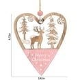 thumbnail image 3 of Qocolhg Handmade Christmas Ornaments, Wooden Decorative Hanging Christmas Tree Decor, Xmas Tree Bells Star Heart Home Decorations for Girls, Woodland Reindeer Snowflake Gift Tags, 3 of 8