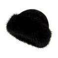 thumbnail image 2 of Faux Fur Hat for Women Girls Russian Style Furry Winter Bucket Hats Fuzzy Warm Ski Snow Hat, 2 of 3