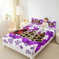 thumbnail image 4 of Manfei Leopard Print Xmas Tree Bed Sheets, Purple Snowflakes King Sheets for Kids, Merry Christmas Sheet Set, Lightweight Room Decor 4pcs, 4 of 7