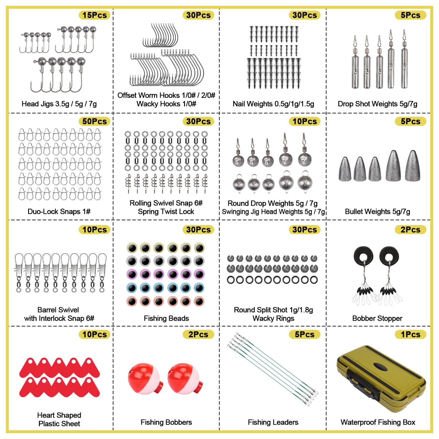 Fishing Lures Accessories Kit With Tackle Box  Hooks Minnow Crankbait Frog Popper Lure Worm Spoon Spinner Bait For Bass Crappie Gear Freshwater Equipment Gifts Men