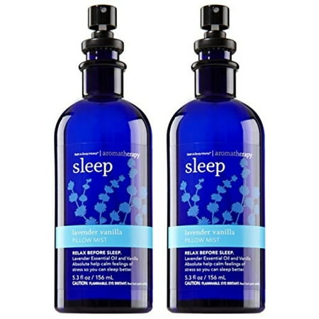 Bath Body Works Aromatherapy Sleep Lavender Vanilla Pillow Mist, 5.3 Fl Oz, 2-Pack (Packaging May Vary)