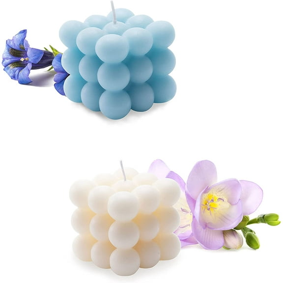 Carol Cao Bubble Candle - Cube Soy Wax Candles, Home Decor Candle, Scented Candle Set 2 Pieces, Home Use and Gifting