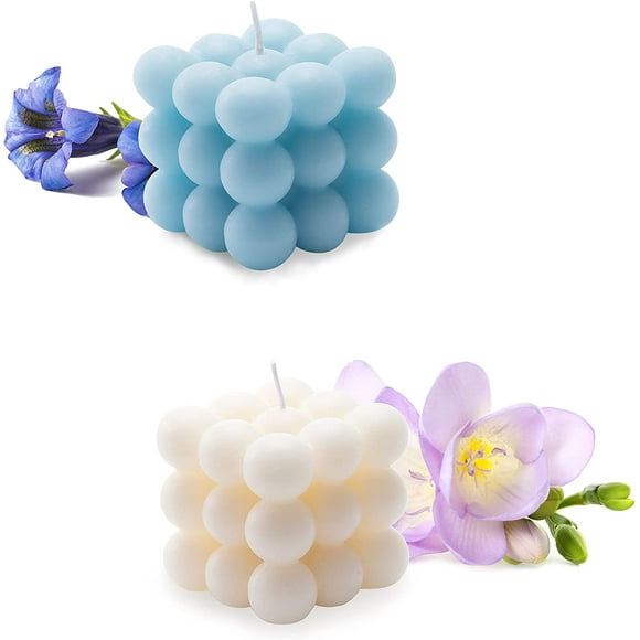 Carol Cao Bubble Candle - Cube Soy Wax Candles, Home Decor Candle, Scented Candle Set 2 Pieces, Home Use and Gifting