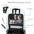 thumbnail image 2 of Stagiant Estuche de maquillaje con ruedas, estuche de maquillaje profesional, organizador de cosméticos de viaje, bolsa de almacenamiento para maquilladores, peluqueros, barberos, con 5 bolsas de aseo, 2 of 5