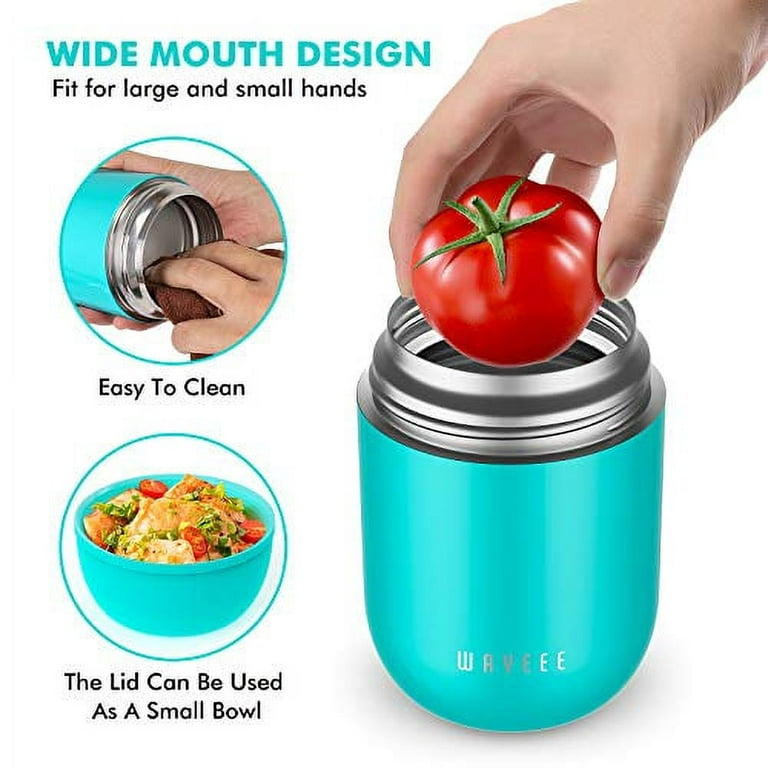 Funkrin 16oz Thermos for Hot Food, Stainless Steel Lunch Box for Kids  Adults, Insulated Food Jar with Folding Spoon, Vacuum Leak Proof Soup  Container