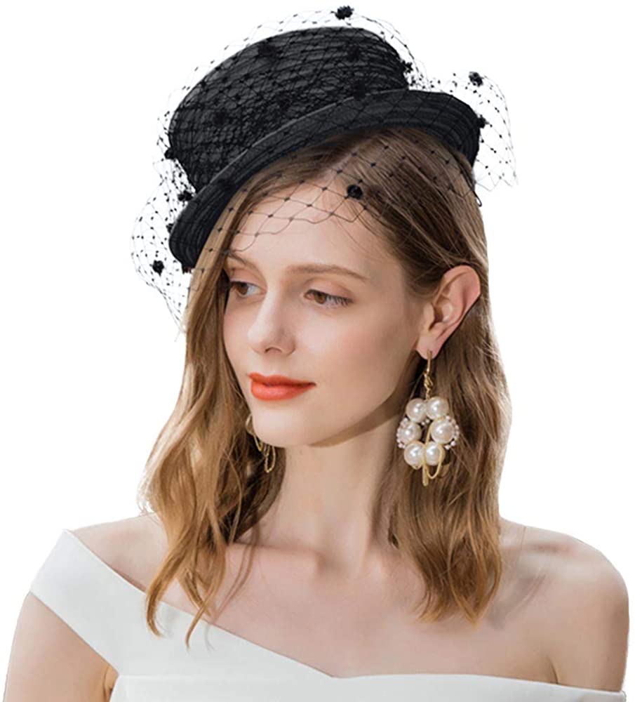 Women British Fascinator Pillbox Hat 