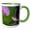 Green/White, variant on 3drose, Ruby-throated Hummingbird in Flight at Thistle Flower - Na02 Aje0351 - Adam Jones, 11oz Two-tone Blue Mug
