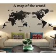 thumbnail image 3 of Lishi Artistic 3D World Map Wall Sticker - Decorate Your Office or Living Room, 3 of 5
