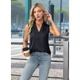 thumbnail image 5 of Womens Summer Sleeveless Silk Satin V Neck Business Casual Tank Tops black XXL, 5 of 7
