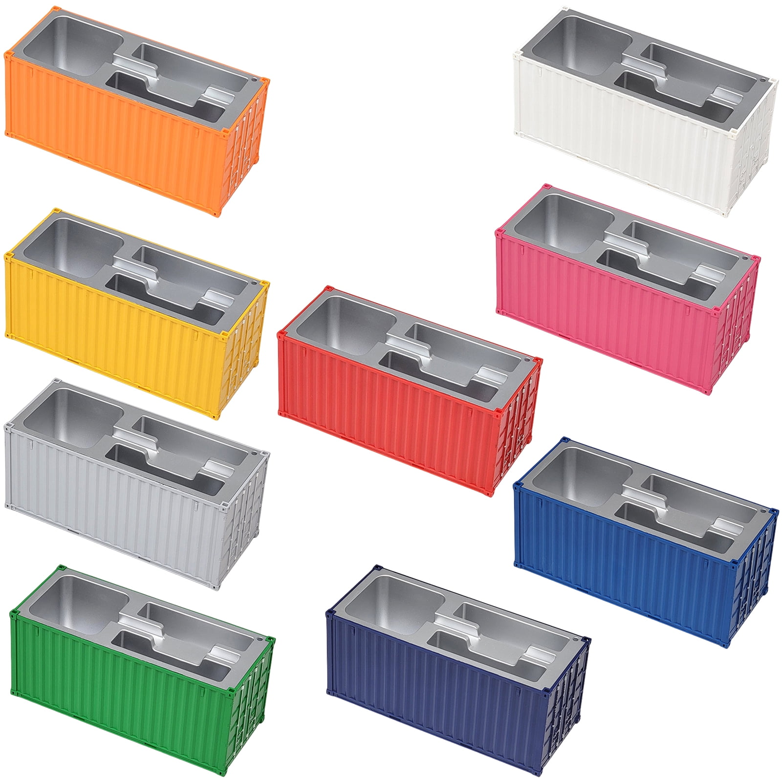 Shipping Container Storage Box Pencil Holder Desktop Pen Organizers with Business Name Card Holder for Pen Pencil Marker