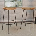thumbnail image 3 of Carolina Chair & Table Diya 30.5" Barstool - Set of 2 - Natural Seat - Black Base, 3 of 4