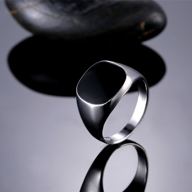 Xihbxyly Anillo de Sello de Motorista de Cobre Pulido para Hombre, Negro, Talla 9