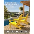 thumbnail image 4 of YEXJ Folding Adirondack Chair - Durable HDPE Poly Lumber All-Weather Resistant, Foldable Oversized Balcony Porch Patio Outdoor Chair for Lawn,Backyard, Deck, Garden, Camping-Easy Installation,Yellow, 4 of 10
