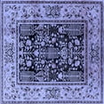 thumbnail image 1 of Ahgly Company Machine Washable Indoor Square Oriental Blue Industrial Area Rugs, 6' Square, 1 of 4