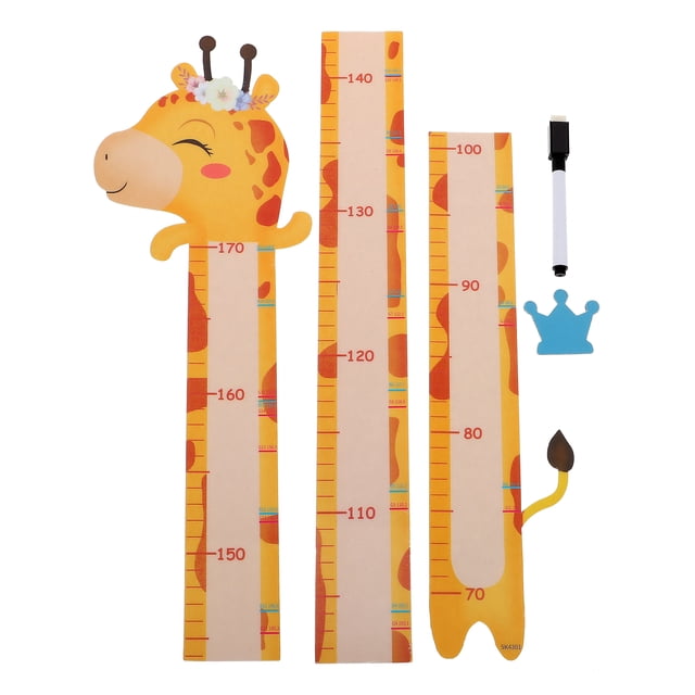 KAKOWELY 1 Set of Self-adhesive Height Ruler Wall Decal Animal Design Sticker Kids Height Decal,45.87"X4.06"X0.04"