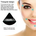 thumbnail image 2 of 12 Pieces Cosmetic Powder Puff,2.76 inch Portable Soft Sponge Setting Face Puffs,Triangle Velvet Powder Puff with Ribbon Band Handle for Loose Powder Body Powder Makeup Tool(Black,Pink), 2 of 5