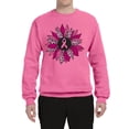 thumbnail image 2 of Wild Bobby Pink Cheetah Print Breast Cancer Carnation Flower Breast Cancer Awareness Unisex Crewneck Sweatshirt, Neon Pink, 3X-Large, 2 of 6
