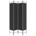 thumbnail image 2 of vidaXL 4-Panel Room Divider Black 160x220 cm Fabric, 2 of 5