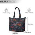 thumbnail image 5 of Tropical Flower Leaves Weekender Bag Boho Floral Travel Tote, Lightweight, , Multiple Pockets, for Women, 5 of 5