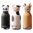 thumbnail image 5 of Multicolor Cute Animal Stainless Steel Water Bottle 480ml Double Straw Lid Leak Proof Vacuum Insulated Thermos for Kids Students School, 5 of 10