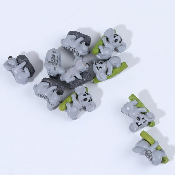 OULII 10PCS Miniature Coala Adornments PVC Desktop Ornament for Micro Landscape Decor Mixed Style