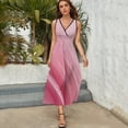 thumbnail image 3 of Pink Texture Background Dress Summer Street Style Bohemia Long Dresses Female Sleeveless Printed Maxi Dress, 3 of 9