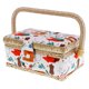 thumbnail image 1 of vintage impreso cesta de costura floral caja de almacenamiento artesanía herramienta organizador naranja Sunnimix Cesta de costura de bricolaje, 1 of 8