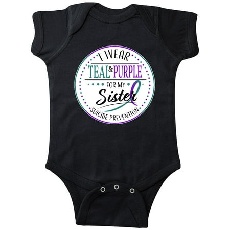 

Inktastic Suicide Prevention- I Wear Teal and Purple for My Sister Gift Baby Boy or Baby Girl Bodysuit