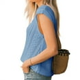 thumbnail image 3 of Short Sleeved Women Hollow-Out Crewneck Casual Knit Vest Tops, 3 of 5