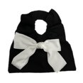 thumbnail image 1 of Bolso de mano para mujer, de piel sintética, con lazo, moderno, suave, portátil, con asa, color negro, tamaño libre, 1 of 8