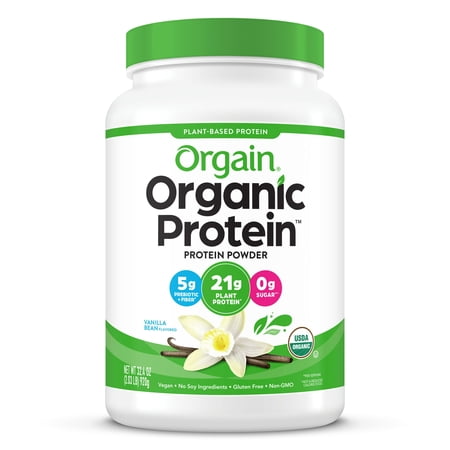 Orgain Organic Plant Based Protein Powder, Vanilla Bean, 21g Protein, Vegan - 2.03 LB *EN
