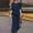 #0456-Navy, variant on Neewe Women's Casual Cotton Linen 2 Piece Outfits Round Neck Half Sleeve Top and Wide Leg Long Pants Sets Vacation Summer Outfits