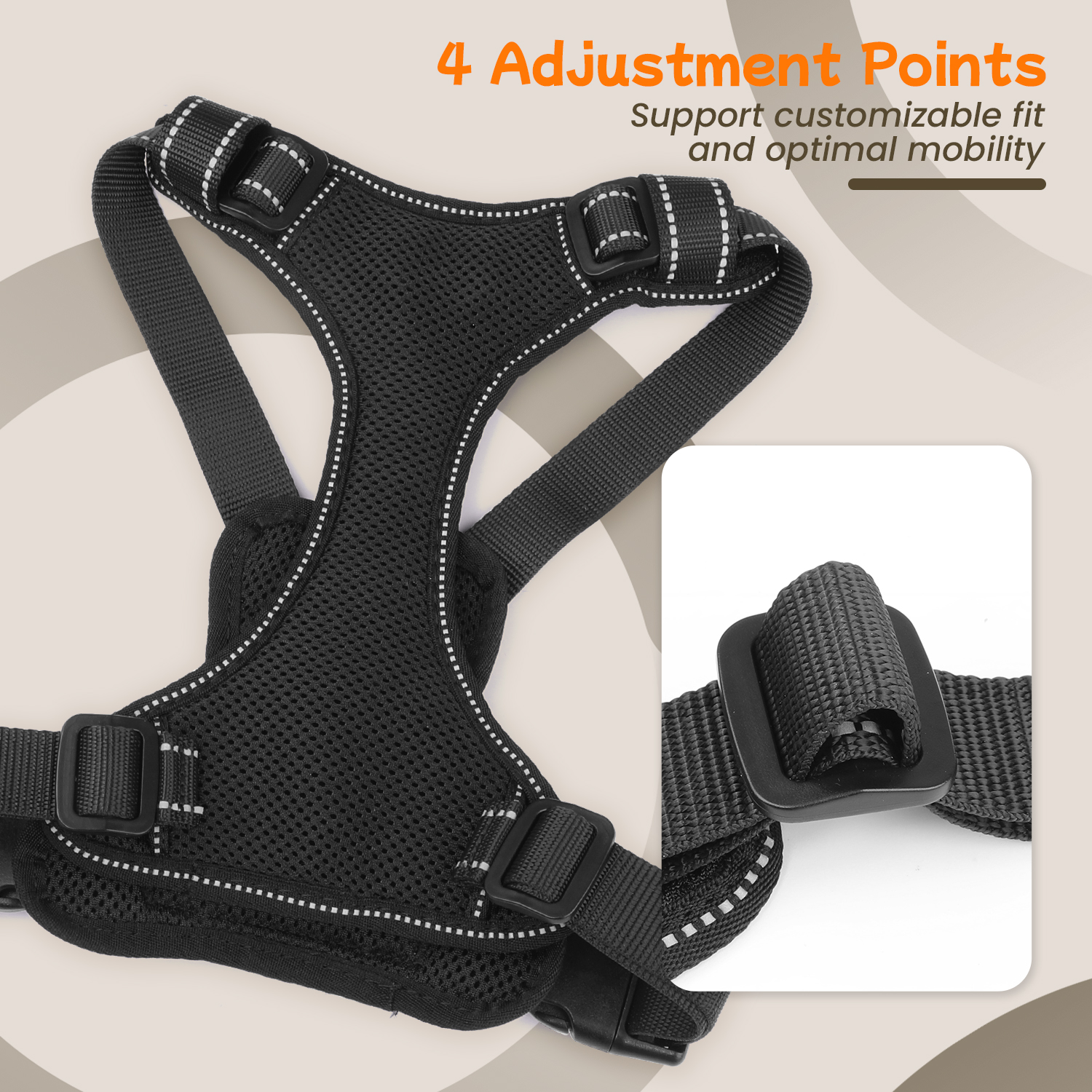 Jewyow No Pull Dog Harness with Reflective Strips photo 7