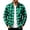 #02 Green, variant on Atkumj Mens Plaid Jacket Casual Long Sleeve Zip Up Outerwear Trendy Ribbed Cuffs and Hem Fall Jackets for Men S