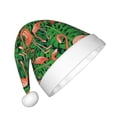 thumbnail image 2 of Fuzoiu Flamingo Print Santa Hat Christmas Hat for kids,Santa Hats with Pompom, Unisex Xmas Holiday Hat for Christmas New Year Festive Party Supplies, 2 of 6