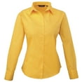 thumbnail image 3 of Premier Womens Poplin Long Sleeve Blouse / Plain Work Shirt, 3 of 3