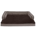 thumbnail image 2 of FurHaven Pet Products Plush & Decor Comfy Couch Cooling Gel Top Short Sided Sofa Pet Bed for Dogs & Cats - Diamond Brown, Large, 2 of 13