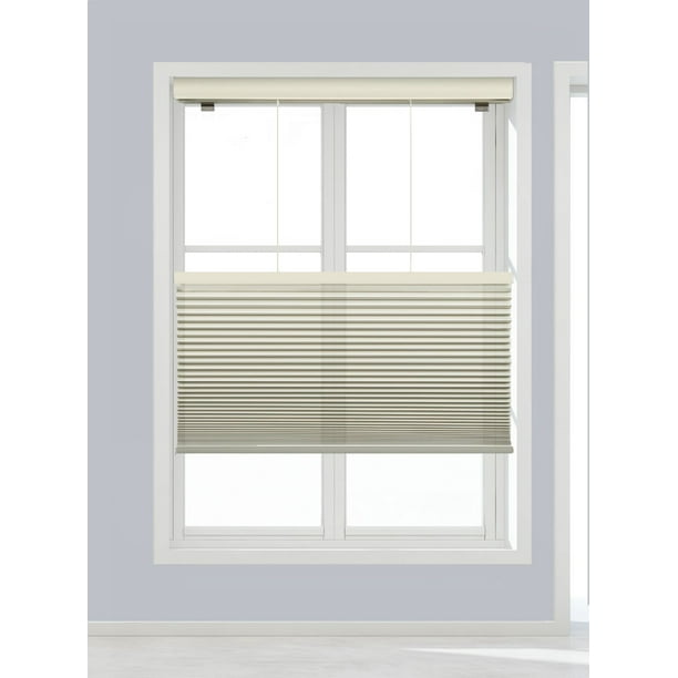 Linen Avenue Custom Cordless 25 W x 66 H Seashell Top Down Bottom Up