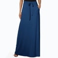 thumbnail image 6 of YUEJUIR Women'S Skirts Spring And Autumn City Leisure Skirt Ladies Solid Color Drawstring Skirt Floral Maxi Skirt Boho Skirt (Blue,XL), 6 of 6