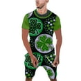 thumbnail image 1 of TSADFHJI Ensemble de Pyjama pour Hommes Imprimé Jour de la Saint-Patrick Col Rond Manches Courtes Short TTTG Gris, 1 of 5