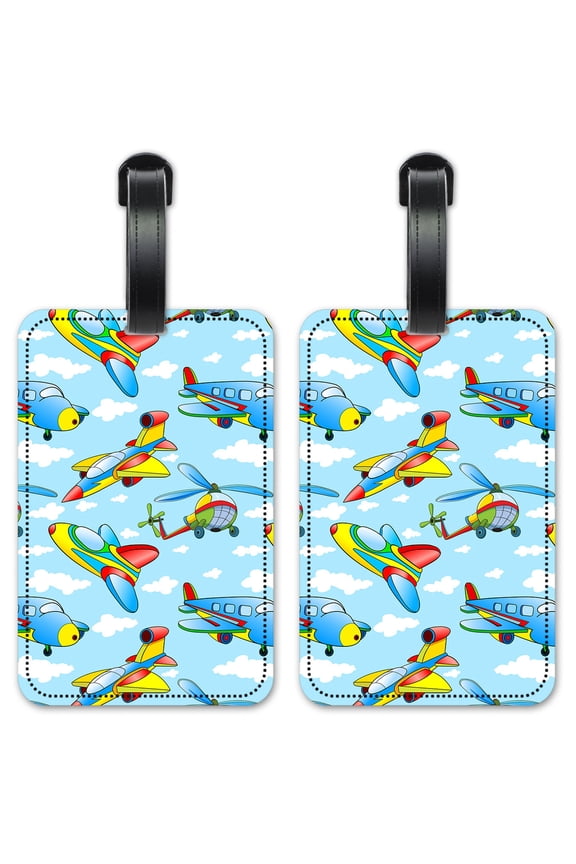 Planes - Luggage ID Tags / Suitcase Identification Cards - Set of 2
