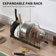 thumbnail image 1 of Expandable Pot and Pan Rack Pot Organizer Stainless Steel Rack for Kitchen Cabinet Organization and Storage Black / Silver, 1 of 5