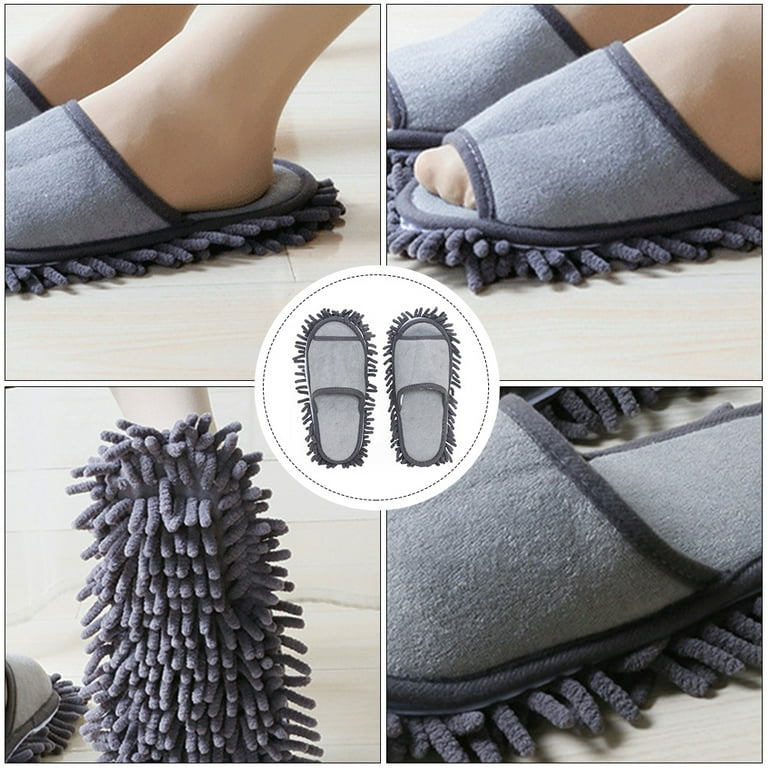 Frcolor Floor Slippers Mop Shoes Slipper Cleaning House Microfiber