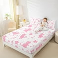 thumbnail image 4 of Manfei Kawaii Pink Kitten Twin Sheet Sets for Kids, Cute Cartoon Cat Animal Twin Fitted Sheet, Musical Note Melody Flat Sheet, Lightweight Room Decor, 3pcs, 4 of 7