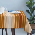 thumbnail image 4 of Burnt Orange Ombre Stripe Table Cloth Waterproof Tablecloths, Farmhouse Simple Striped Tablecloth Dining Table Cover for Kitchen Party Tabletop Outdoor, Rectangle Tablecloth 54x108 Inch, 4 of 9