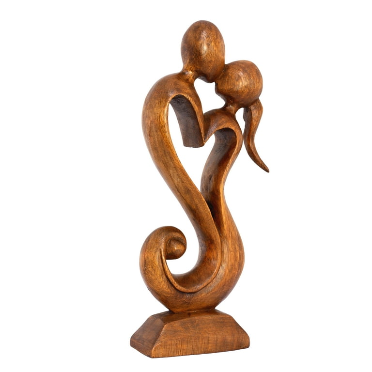 Couple Man and Woman Stand Wood Sculpture, Couple Wooden Carving Gifts Home  Decor GPL00067