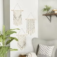 thumbnail image 2 of DecMode Cream Cotton Handmade Intricately Weaved Macrame Wall Decor with Beaded Fringe Tassels (3 Count), 2 of 14